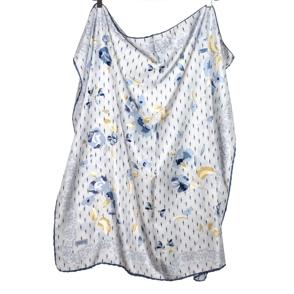 100% Silk Multi Color Patterned Square Large Scarf - image 4